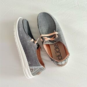 Hey Dude Women’s Gray and White Slip-On